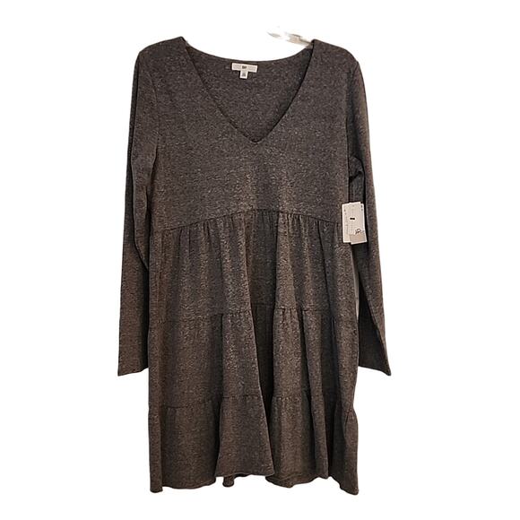 BP Gray Knit Tiered Dress, V-Neck, NWT - Picture 1 of 7